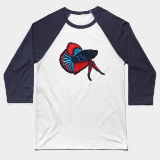 Pointillism Betta Fish Baseball T-Shirt